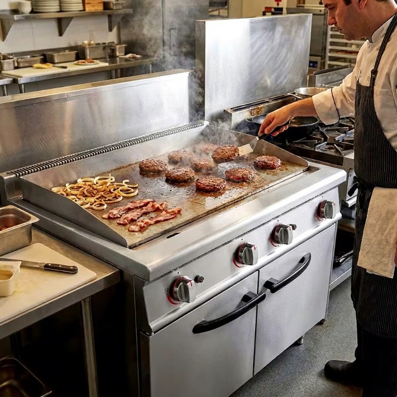 Commercial Kitchen Zones - Profesjonalna patelnia gazowa/LPG ze stali nierdzewnej,